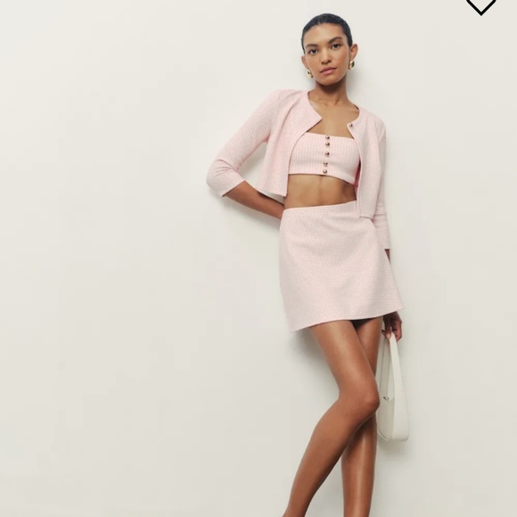 Reformation Elosia Knit Three Piece Pink - Size M - Picture 1 of 1
